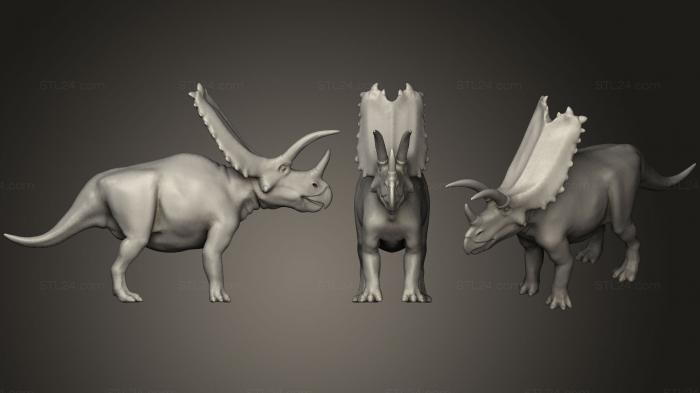 Статуэтки животных (Пентацератопс, STKJ_1268) 3D модель для ЧПУ станка